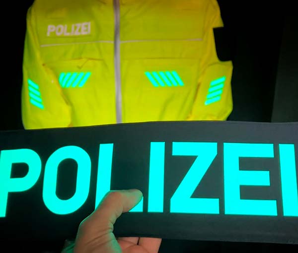 police jacket and velcro patch